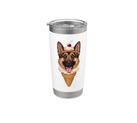 Pastor alemán como helado de gofre Vaso térmico de acero inoxidable de doble pared