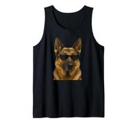 Pastor alemán con Gafas de Sol Cool Dog Graphic Pet Lovers Camiseta sin Mangas