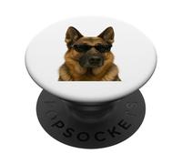 Pastor alemán con Gafas de Sol Cool Dog Graphic Pet Lovers PopSockets PopGrip Adhesivo