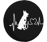 Pastor Alemán De Latidos del Corazón Funda De Llanta De Repuesto Proteccion Solar Coche Vehículo Rueda Funda Antipolvo Rueda De Repuesto Cubierta Universal para Camión Todoterreno Remolques 17inch