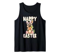 Pastor Alemán Feliz Día de Pascua Perro Camiseta sin Mangas