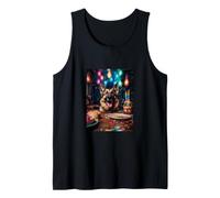 Pastor alemán Feliz Fiesta Cupcakes Camiseta sin Mangas