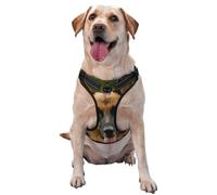 Pastor alemán Feliz Impreso,Arnés para Mascotas, arnés Reflectante Ajustable para Perros,M