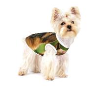 Pastor alemán Feliz Impreso,Camiseta de algodón sin Mangas para Mascotas, Chaleco Transpirable, Suave y elástico para Cachorros,S