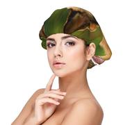 Pastor alemán feliz impreso,Gorro de dormir de satén para adultos - Gorro de dormir elástico para mujer, cubrecabello nocturno