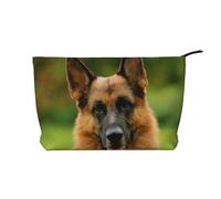 Pastor Alemán Feliz Impreso,Neceser de Pana, Neceser de Maquillaje portátil, Neceser de Viaje