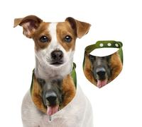 Pastor alemán Feliz Impreso,Pañuelos de algodón para Perros, Bufandas Ajustables para Mascotas,S