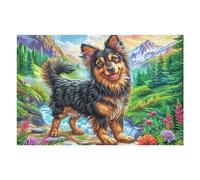 Pastor alemán Flores Puzzle 1000 Piezas Juguete Educativo Tiempo Feliz Rompecabezas Impossible para Adultos Aliviar Estrés Decoración Hogar DIY Creativo 1000 PCS