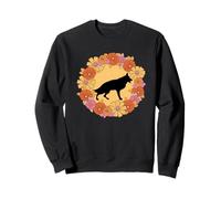 Pastor Alemán GSD Perro Papá Mamá Flores Floral 70s Retro Sudadera
