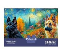 Pastor alemán Jigsaw Van Gogh Otoño Puzzle Mil Piezas Papel Resistente - para Entusiastas Ocio Desafiante Mejora Concentración 70x50cm/1000pcs