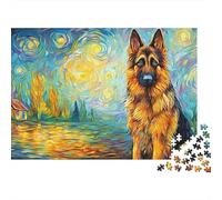 Pastor alemán Juego De Rompecabezas 1000 Piezas - Mindful Y Relajante, Cartón Grueso, Regalo Caja Elegante con Póster, 38x26cm/1000pcs