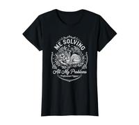 Pastor Alemán Me Resolviendo Mis Problemas Dormir Siesta Divertido Camiseta gráfica económica, Mujer, Negro, XL