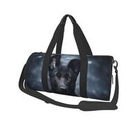 Pastor Alemán Negro Cachorro Pastor Alemán, Bolsa de Viaje de Gran Capacidad, Bolso Redondo, Bolsa de Viaje Deportiva, Bolsa de Mano, Bolsa de Fitness
