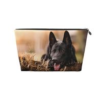 Pastor Alemán Negro Césped Bokeh Alemán, Bolsa de artículos de tocador Bolsa de Maquillaje Bolsa de cosméticos Bolsa de artículos de tocador de Viaje portátil