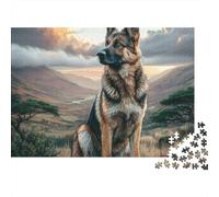 Pastor Alemán Paisaje Natural Puzzle de 1000 Piezas Papel para Adultos Relajación Decoración Hogar Actividad Familiar 52x38cm/1000pcs