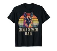 Pastor Alemán Papá Perro Amante Colorido Artístico Camiseta