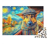 Pastor alemán Puzle 1000 Piezas - Reto para Mentes Inquietas, Encaje Preciso, Decoración, 52x38cm/1000pcs