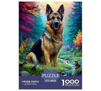 Pastor alemán Puzzle 1000 Piezas Entretenimiento Creativo Regalo Diversión Decoración del Rompecabezas Juguetes Desafiantes Adultos Y Niños A Partir De 12 Años 38x26cm/1000pcs