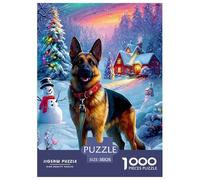 Pastor alemán Puzzle 1000 Piezas Pasatiempo Creativo Regalo Diversión Decoración del Rompecabezas Juguetes Desafiantes Adultos Y Niños A Partir De 12 Años 38x26cm/1000pcs