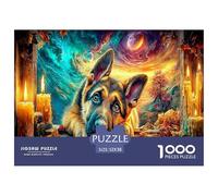 Pastor alemán Puzzle De 1000 Piezas, Moderno DIY,Entretenimiento Creativo para Adultos Y Niños Mayores De 12 Años Imposible Rompecabezas - Decoración del Hogar 52x38cm/1000pcs
