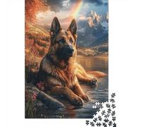 Pastor Alemán Puzzle de 1000 Piezas Papel de Calidad para Adultos Lago Naturaleza Juego de Puzzle 1000 Piezas Relajación Decoración Regalo 70x50cm/1000pcs