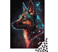 Pastor Alemán Puzzle de 1000 Piezas Puzzle para Adultos Noche Estrellada Relajante Decoración Hogar 52x38cm/1000pcs