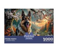 Pastor alemán Puzzle Imposible,desafío for Adults Autumn Blossom Bosque 1000 Piezas Obra De Arte De Juego De para Adultos Y Niños Mayores De 12 Años 38x26cm/1000pcs