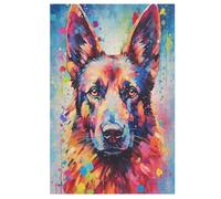 Pastor alemán Puzzles de madera para adultos y adolescentes, 1000 piezas, para niños, rompecabezas, decoración de pared, arte moderno, juguetes de regalo interesantes (78×53cm)