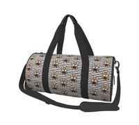 Pastor Alemán Rayas Negras con Gafas, Bolsa de Viaje de Gran Capacidad, Bolso Redondo, Bolsa de Viaje Deportiva, Bolsa de Mano, Bolsa de Fitness