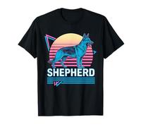 Pastor Alemán Retro Vintage Synthwave Estética Perro Amante Camiseta