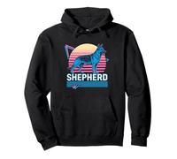 Pastor Alemán Retro Vintage Synthwave Estética Perro Amante Sudadera con Capucha
