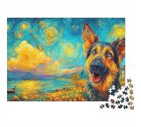 Pastor alemán Rompecabezas 1000 Piezas - Antiestrés Mindful, Cartón Premium, Póster Incluido, 38x26cm/1000pcs