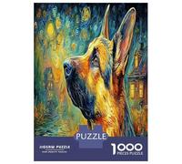 Pastor alemán Rompecabezas Desafíos Divertidos Decoración del Hogar 1000 Piezas Perro de Mascota Adorable Rompecabezas Imposible Juguetes Desafiantes para Adultos 38x26cm/1000pcs