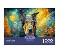 Pastor alemán Rompecabezas Regalo Creativo Decoración del Hogar 1000 Piezas Perro de Mascota Adorable Rompecabezas Imposible Juguetes Desafiantes para Adultos Y Niños 70x50cm/1000pcs