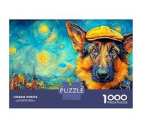 Pastor alemán Set De Rompecabezas De Papel Cartón Premium De 1000 Piezas, Lindo Perro Mascota, Imposible, Difícil, Desafiante, Estrés, Mejor Regalo 38x26cm/1000pcs
