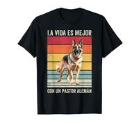 Pastor Alemán Vintage, La Vida Es Mejor Con Un Pastor Alemán Camiseta