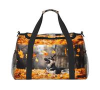 Pastor alemán y Hojas Que Caen,Bolsas Deportivas, Bolsos de Viaje Deportivos Cruzados de Mano, Bolsas de Viaje de Gran Capacidad para Mujeres y Hombres.