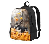 Pastor alemán y hojas que caen,Mochila con bolsillos, mochila informal para el día a día, resistente al agua, ideal para la escuela, viajes