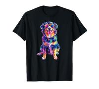 Pastor australiano amante colorido arte perro mamá perro papá Camiseta