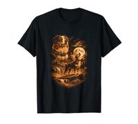 Pastor Australiano Aullando Perro Australiano Fantasía Desierto Camiseta