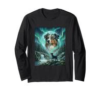 Pastor Australiano Aurora Borealis Northern Lights Dog Manga Larga