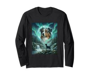 Pastor Australiano Aurora Borealis Northern Lights Dog Manga Larga
