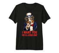 Pastor Australiano Australiano Australiano EE.UU. Divertido Retro Vintage 4 de Julio Camiseta Premium