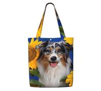 Pastor australiano，Bolsas de supermercado reutilizables, bolsas de compras, bolsas de lona de gran capacidad, bolso de hombro