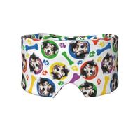 Pastor australiano colorido y juguetón,Máscara para ojos con bloqueo de luz y protección ocular completa para dormir, orejeras y ojos.