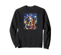 Pastor Australiano con Bandera de Estados Unidos Arte Americano Sudadera