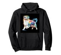 Pastor australiano con colores de arco iris Sudadera con Capucha