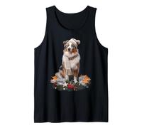 Pastor australiano con temática navideña de perro Camiseta sin Mangas