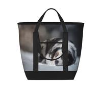 Pastor australiano de invierno blanco como la nieve, perros grises,Bolsas de almuerzo de gran capacidad, bolsa de mano térmica para mujeres, hombres, trabajo, picnic, viajes.