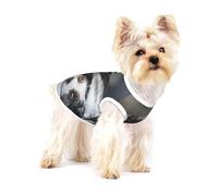Pastor Australiano de Invierno Blanco como la Nieve, Perros Grises,Camiseta de algodón sin Mangas para Mascotas, Chaleco Transpirable, Suave y elástico para Cachorros,M